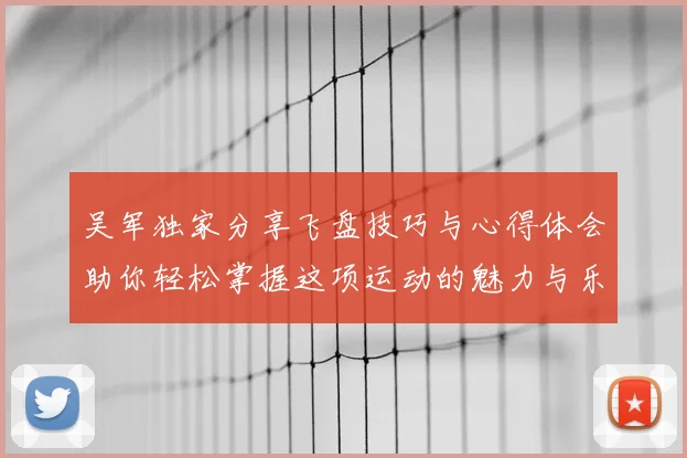 吴军独家分享飞盘技巧与心得体会助你轻松掌握这项运动的魅力与乐趣