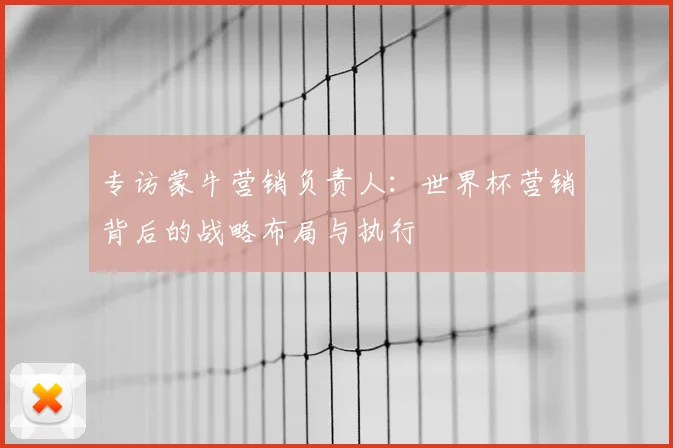 专访蒙牛营销负责人：世界杯营销背后的战略布局与执行